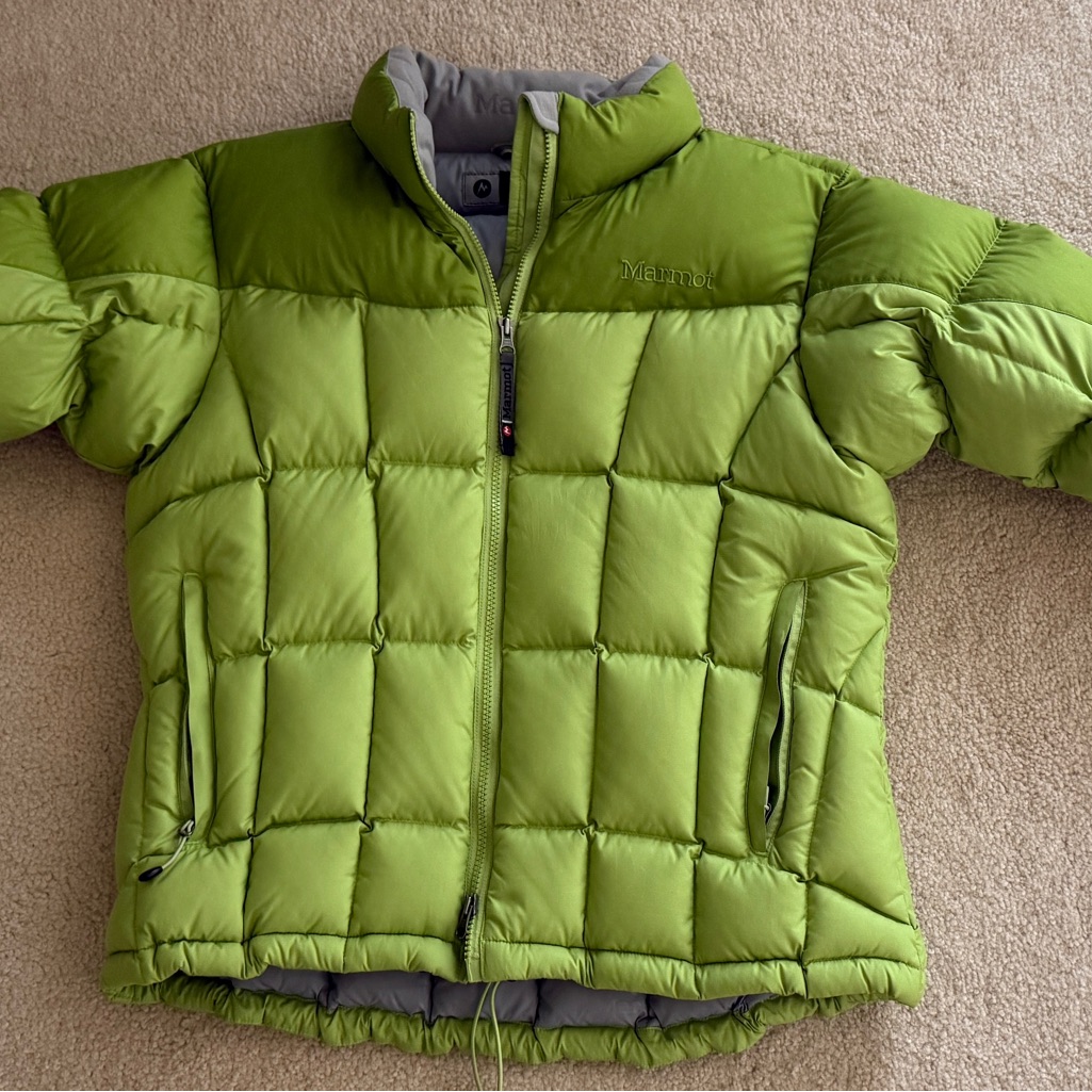 Nwot Marmot Green Puffer Jacket 650 Fill